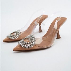 ZARA Embellished Vinyl High Heels